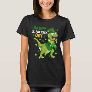 St Patricks Day Leprechaun Dinosaur Dino Happy St  T-Shirt