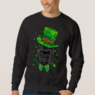 St Patrick's Day Leprechaun Gorilla Clover Shamroc Sweatshirt