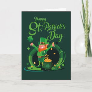 St. Patrick's Day Leprechaun holiday card