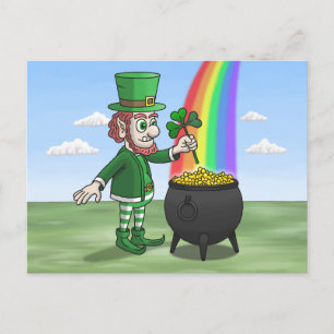 St. Patricks Day Leprechaun Holiday Postcard