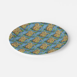ST. PATRICK'S DAY LEPRECHAUN IRISH SQUIRREL, Lucky Paper Plate