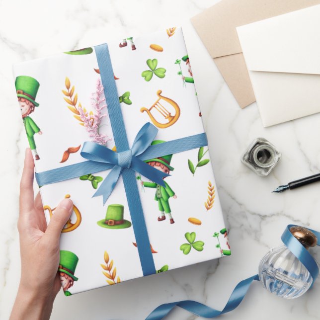 St Patrick's Day Leprechaun Irish Wrapping Paper (Gifting)