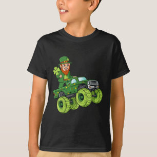 St Patricks Day Leprechaun Monster Truck Lucky Boy T-Shirt