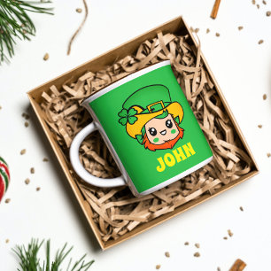 St Patrick's Day Leprechaun Personalised Name Coffee Mug