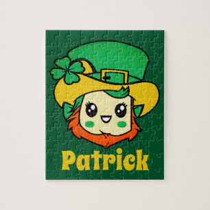 St Patricks Day Leprechaun Personalized Kids Jigsaw Puzzle