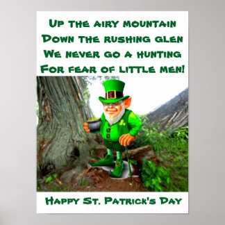 ST. PATRICK'S DAY LEPRECHAUN POEM poster