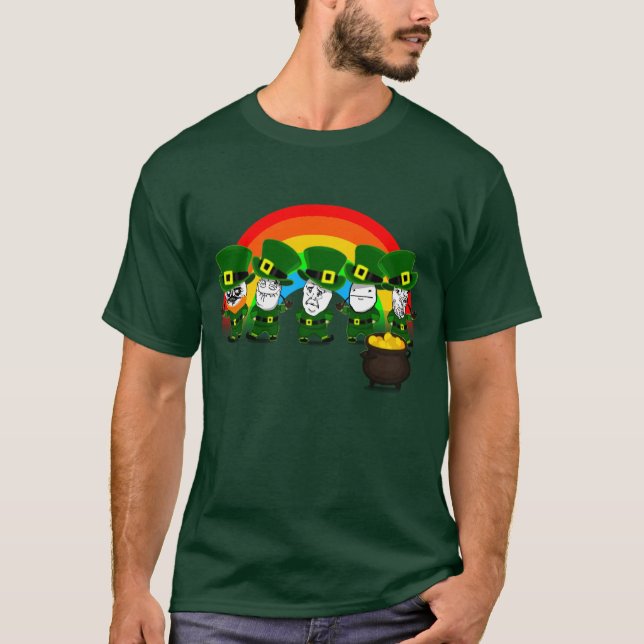 St Patrick's Day Leprechaun Rage Face Meme Shirt (Front)