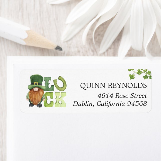 St. Patrick's Day Leprechaun Return Address Label (Insitu)