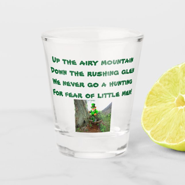 ST. PATRICK'S DAY LEPRECHAUN RHYME shot glass (Front)