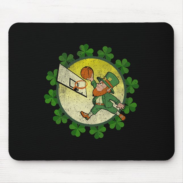 St Patricks Day Leprechaun Sketll Lucky  Mouse Pad (Front)