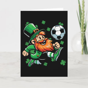 St Patricks Day Leprechaun Soccer Saint Paddys Foo Card