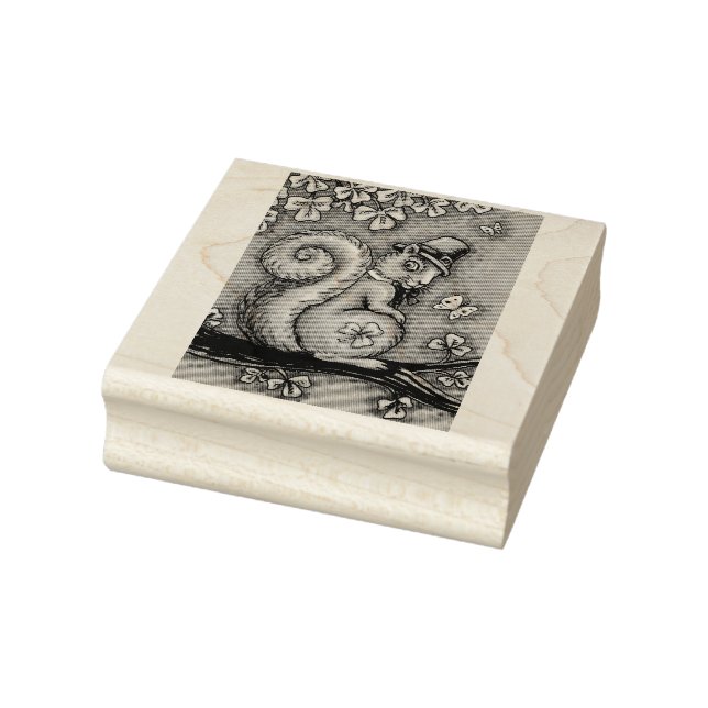 ST. PATRICK'S DAY LEPRECHAUN SQUIRREL RUBBER STAMP (Stamp)