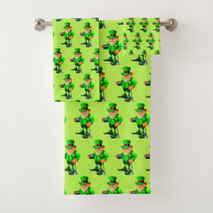 ST. PATRICK'S DAY LEPRECHAUN towel set