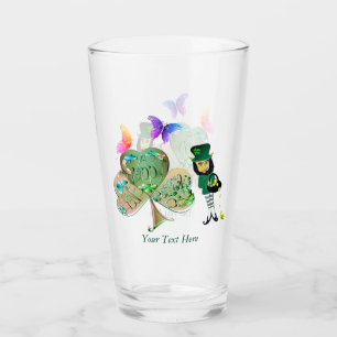 St. Patrick's day Leprechaun w/Text Glass