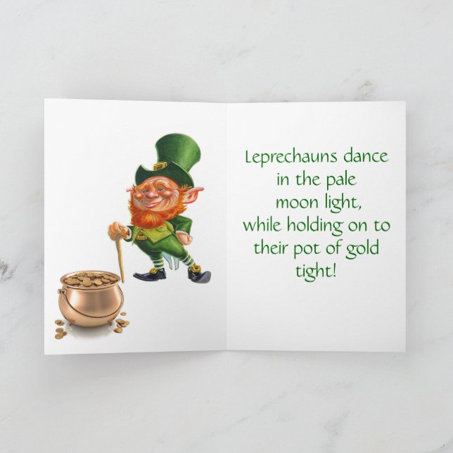 ST. PATRICK'S DAY, LEPRECHAUNS DANCE card (Inside)