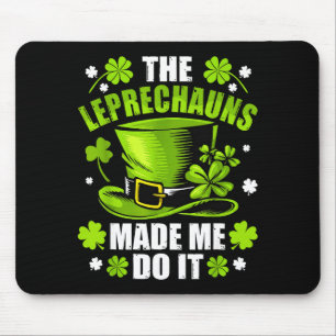 St patricks day leprechauns made do funny shamrock mouse pad
