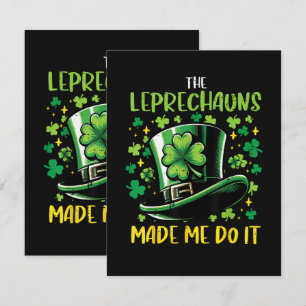 St Patricks Day Leprechauns Made Me Do it Thank You Card