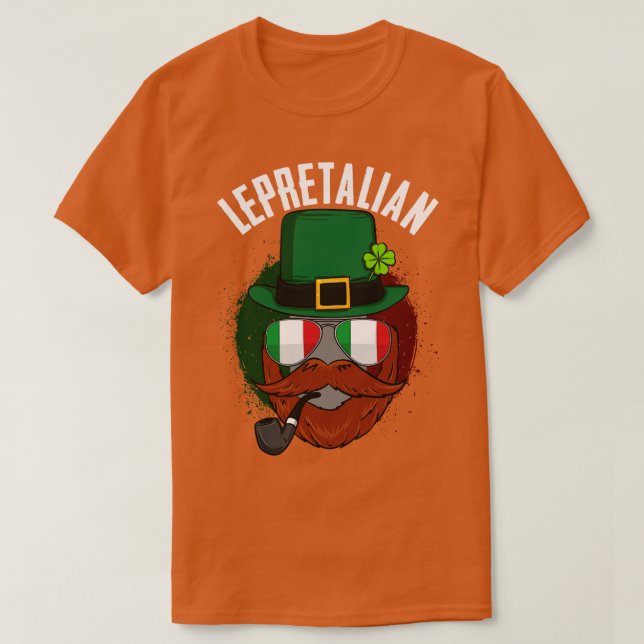 St Patricks Day Lepretalian Irish Italian T-Shirt (Design Front)
