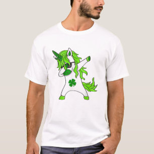 St Patricks Day Lepricorn T-Shirt Dabbing Unicorn 