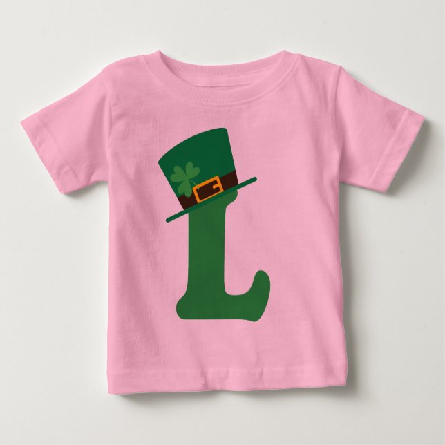 St Patricks Day Letter L Alphabet Baby T-Shirt (Front)