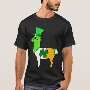 St Patricks Day LLama Alpaca Shamrock Women Men T-Shirt
