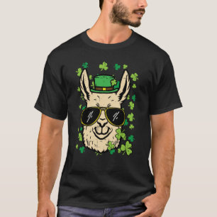 St Patricks Day Llama Face Saint Paddys Irish Men T-Shirt