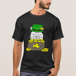 St Patricks Day Llama Four Leaf Clover Leprechaun  T-Shirt