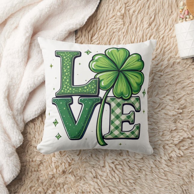 St. Patrick's Day Love Clipart Clower Cushion (Blanket)
