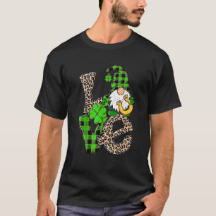 St Patrick's Day Love Gnomes Shamrock Horseshoe Ir T-Shirt