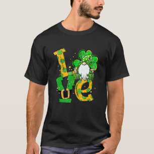 St Patrick's Day Love Gnomes Shamrock Horseshoe Ir T-Shirt