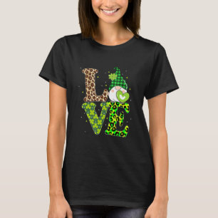 St Patrick's Day Love Gnomes Shamrock Horseshoe Ir T-Shirt