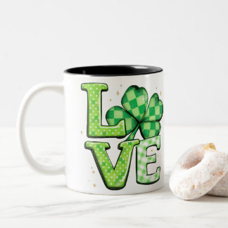 St. Patrick's Day Love Green Irish Two-Tone Coffee Mug