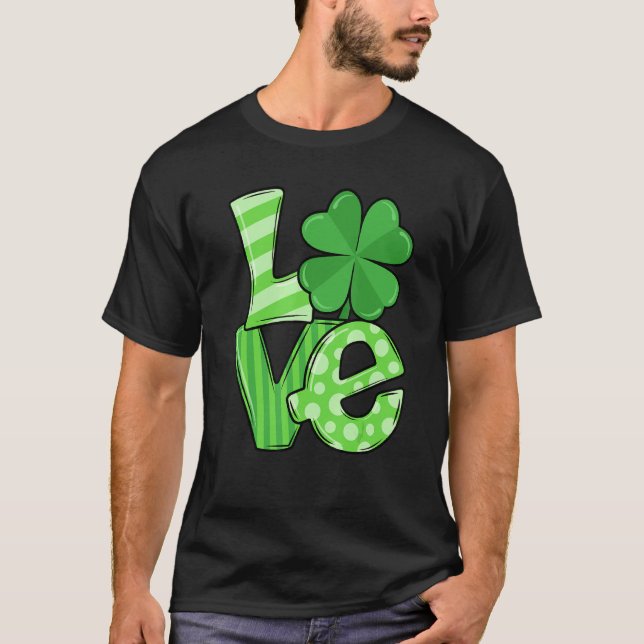 St Patricks Day Love Green Shamrock Lucky Women Ki T-Shirt (Front)