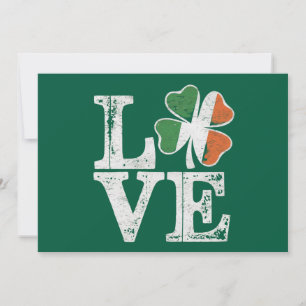 St Patricks Day Love Lucky Irish Shamrock Green  Invitation