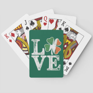 St Patricks Day Love Lucky Irish Shamrock Green  Playing Cards
