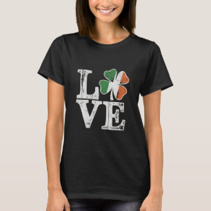 St Patricks Day Love Lucky Irish Shamrock Green T-Shirt