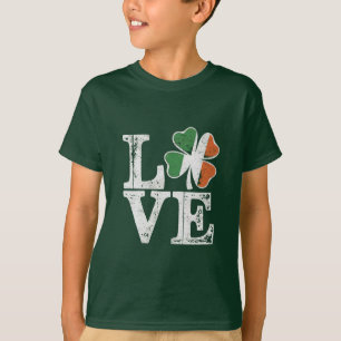 St Patricks Day Love Lucky Irish Shamrock Green T-Shirt