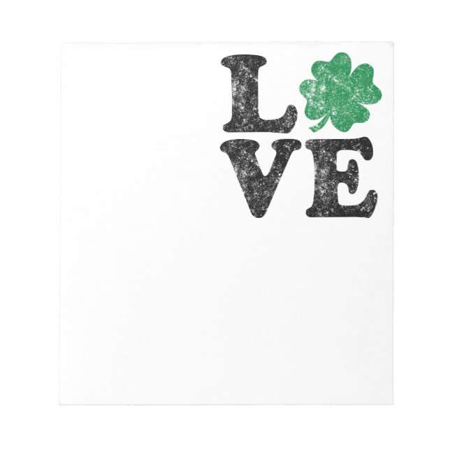 St Patrick's Day LOVE Shamrock Irish Notepad (Front)