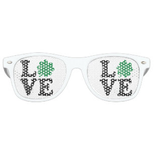 St Patrick's Day LOVE Shamrock Irish Retro Sunglasses