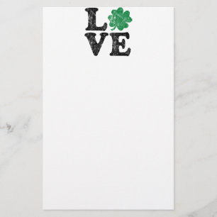 St Patrick's Day LOVE Shamrock Irish Stationery
