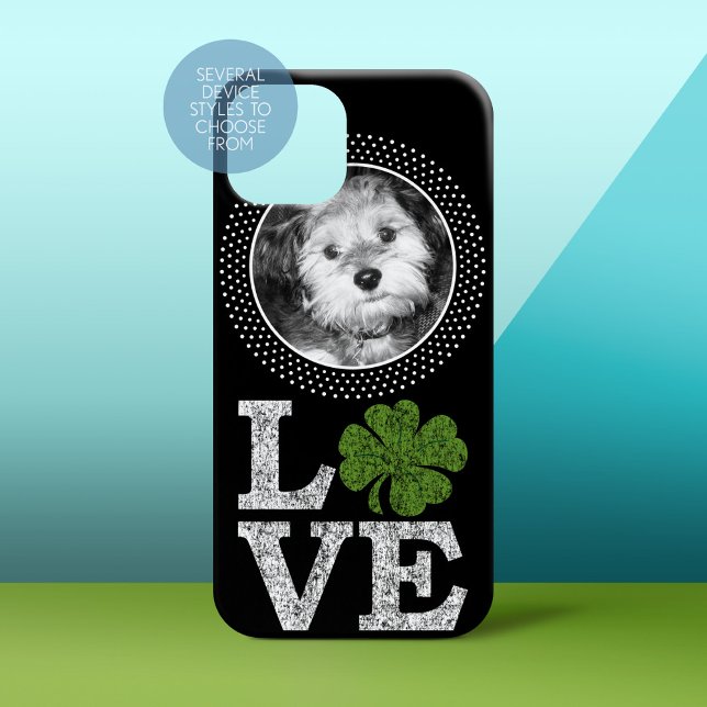 St Patricks Day Love with Irish Shamrock and Photo Case-Mate iPhone Case (Personalized Phone Case)