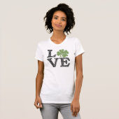 St Patricks Day LOVE with shamrock T-Shirt (Front Full)