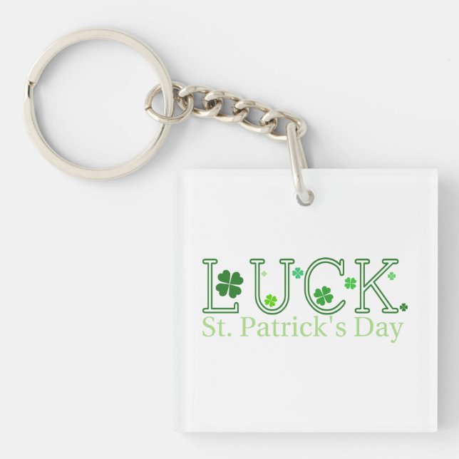 St. Patrick's Day Luck Acrylic Keychain (Front)