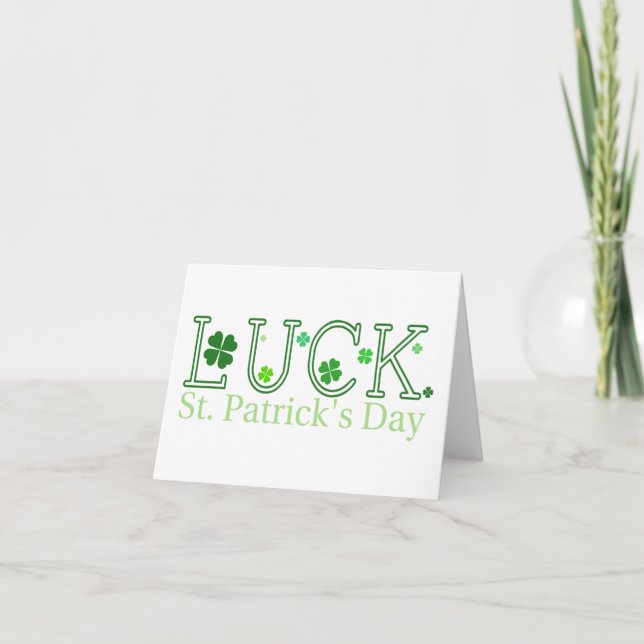 St. Patrick's Day Luck Note Card (Front)