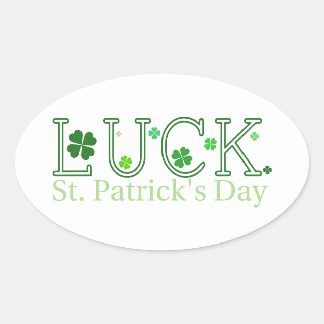 St. Patrick's Day Luck Oval Sticker (Front)