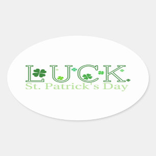 St. Patrick's Day Luck Oval Sticker