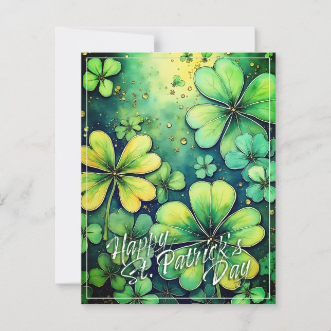 St. Patrick's Day Luck - Watercolor Shamrocks 🍀✨ (Front)