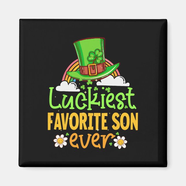 St Patricks Day Luckiest Favorite Son Ever Matchin Magnet (Front)