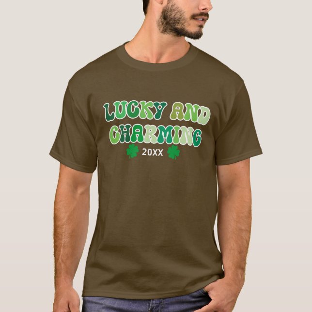 St Patrick's Day Lucky and Charming T-Shirt (Front)