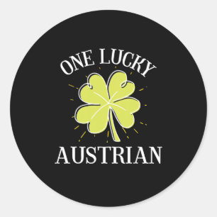 St Patricks Day Lucky Austrian Coach  Classic Round Sticker
